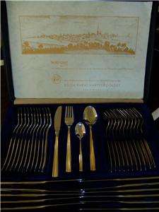 70 PIECES OF SOLINGEN 24 kt GOLD PLATED CUTLERY/FLATWARE SET FREE CASE 