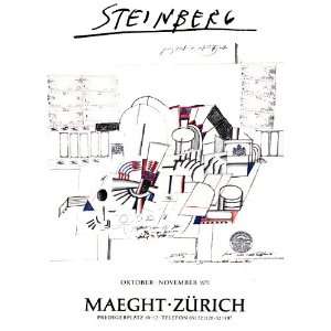    Zurich Lithograph SIGNED by Saul Steinberg   1971