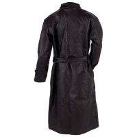 Ladies Black Soft Leather Lined Long Trench Coat Sizes S 4X  