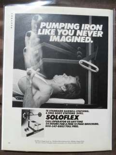 1981 Print Ad Solo Flex Bodybuilding Machine Pumping  