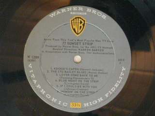 77 SUNSET STRIP jazz pop TV Lp WARREN BAKER ~ W.B.  