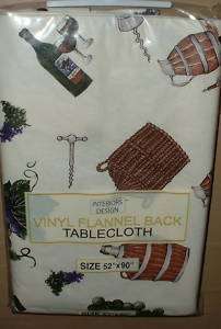 GRAPES WINE VINYL TABLECLOTH~VINEYARD~TUSCAN KITCHEN TABLE COVER~52 X 