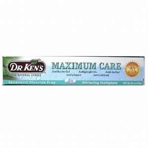  Dr. Kens Maximum Care Toothpastes Spearmint Whitening Fluoride 