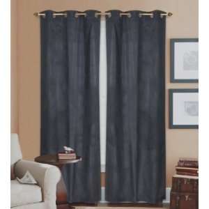    40x84 Montgomery Black Suede Grommet Panel/Curtain