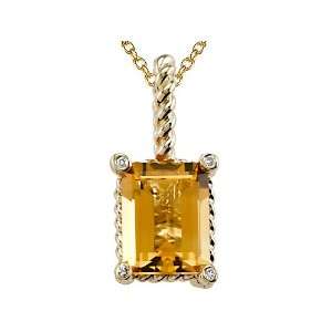   cttw Genuine Citrine Pendant by Effy Collection® in 14 kt Yellow Gold