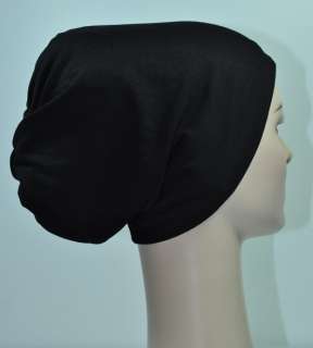   Scarf Shawl Bonnet Bone Hijab Hair Loss Chemo Hat Cap Black  
