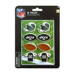   NFL New York Jets 8pk Shaped Erasers on Blister Card