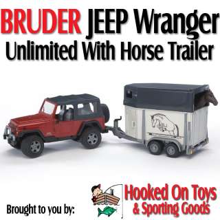   02921   Jeep Wrangler Unlimited Truck with Horse Trailer   1:16 Scale