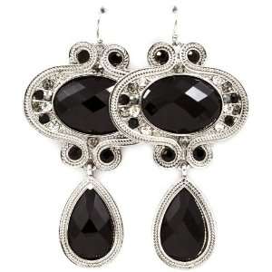  Sparkles Fashion Earring  Black Rhinestone Crystal Stone 