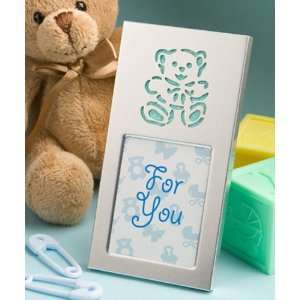  Baby Shower Favors : Adorable baby blue teddy bear picture frames 