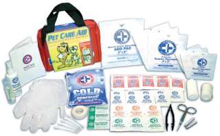 This pet first aid kit treats your animals for various injuries. This 