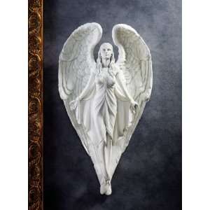   Christian Statue Winged Angel Wall Sculpture Figurine