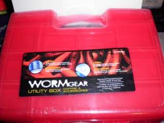 WORM GEAR DOUBLE SIDED TACKLE BOX WITH CARRY HANDLE  