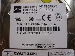 Toshiba MK4309MAT 4.32GB IDE Apple Laptop Hard Drive  