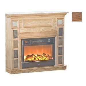   44 in. Corner Fireplace Mantel with Tile   Sandy Oak