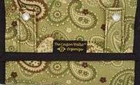 The Coupon Wallet® Deluxe Organizer Green Brown Paisley  