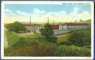 Fort Madison Iowa IA 1919 State Prison Vintage Postcard  