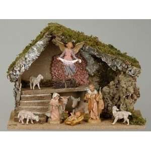   Fontanini Nativity Set   5 Figurines w/ Italian Stable Home