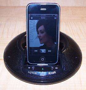   iCraft PORTABLE Dock Station Round Speaker System for iPod iPhone READ