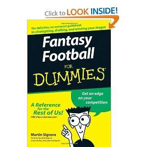  Fantasy Football For Dummies [Paperback]: Martin Signore 