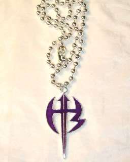 Jeff Hardy Purple Logo Pendant Necklace with silver chain WWE  
