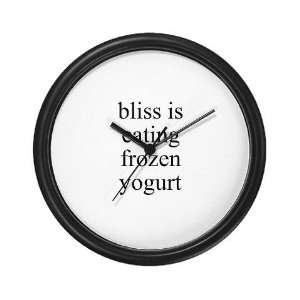  bliss is eating frozen yogurt Food Wall Clock by  