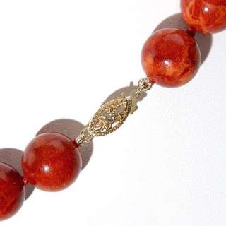   Gold High Quality 12mm Sponge Coral 18 Necklace New with Tag  