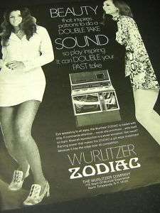 WURLITZER ZODIAC Jukebox 1970 PROMO AD Beauty Sound  