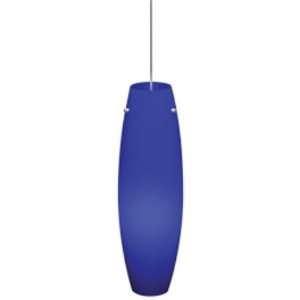 : Alico Pendina Single Lamp Pendant with Cobalt Blue Case Glass Shade 