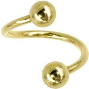  Solid 14kt Yellow Gold Spiral Twister Belly Ring: Jewelry