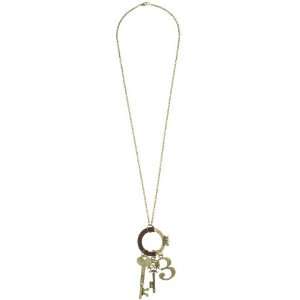  Capelli New York 30 Suede Metal Chain Necklace with Ring 