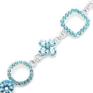 Perfect Gift   High Quality Fancy Graph Mix Bracelet with Sky Blue CZ 