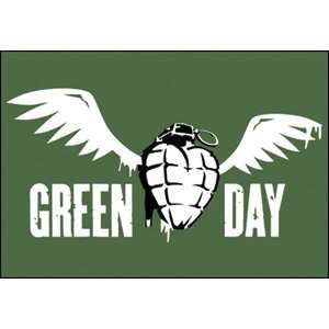  Green Day   Winged Grenade Textile Poster