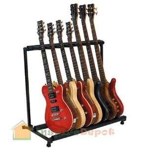 Deluxe Multiple 7 Guitar Stand Rack Storage Electric Acoustic Guitar 