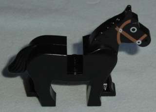 LEGO ~ Black Horse Brown Bridle Pattern From Western Knights Castle 