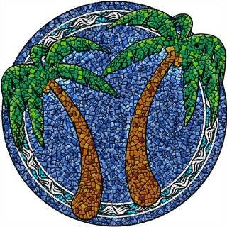 Palm Tree Mosaic Pool Decal Mat  Medium 23