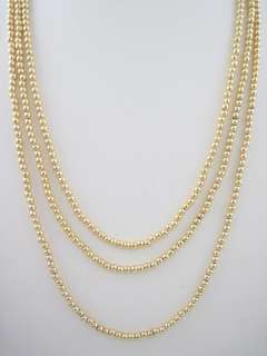 NEW A.V MAX Gold Tone Beaded Chain Long Necklace  