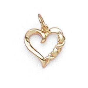  14k Hugs Kisses Heart Pendant   JewelryWeb Jewelry