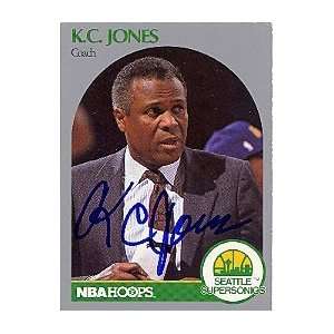   Signed 1990 NBA Hoops Card # 329 Seattle Supersonics 