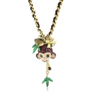 Betsey Johnson Asian Jungle Monkey Pendant Necklace   designer shoes 