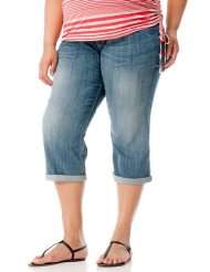   Maternity Plus Size Secret Fit Belly(tm) Cropped Maternity Crop Jeans