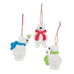  3 Polar Bear Christmas Ornaments Toys & Games