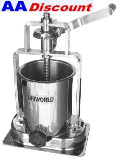   UNIWORLD SAUSAGE STUFFER 15 LB USSC 7KV ALL STAINLESS STEEL VERTICAL