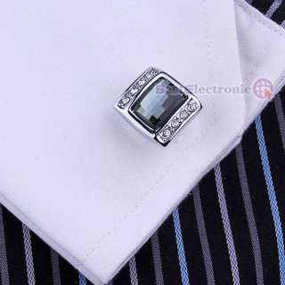   Quality Crystal Series Square Cufflinks Men`s Wedding Party Cuff Links