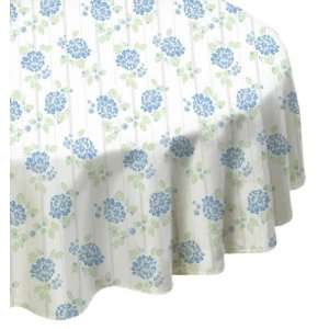 Laura Ashley Hydrangea Blue Microfiber Fabric Tablecloth 70 Round 