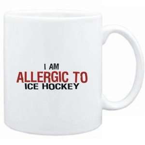   Mug White  ALLERGIC TO Ice Hockey  Sports