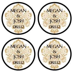 108 Personalized Wedding Crest Kiss Labels  