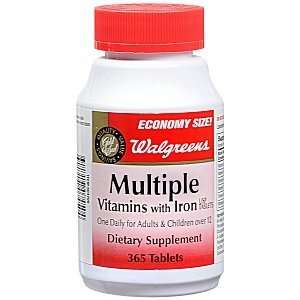 Walgreens Multiple Vitamins with Iron Dietary Supplement Tablets, 365 