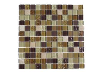 Cafe Glass & Stone Mix Mosaic Tile Sample / Kitchen Backsplash 