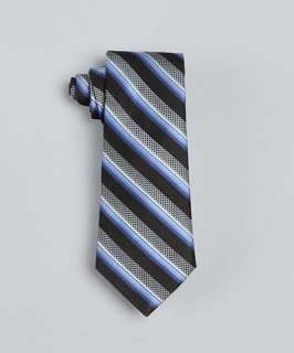 Gitman Bros. black and blue striped silk tie